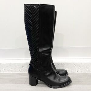 Geox Amphibiox Quilted Leather Knee-High Heel Boot